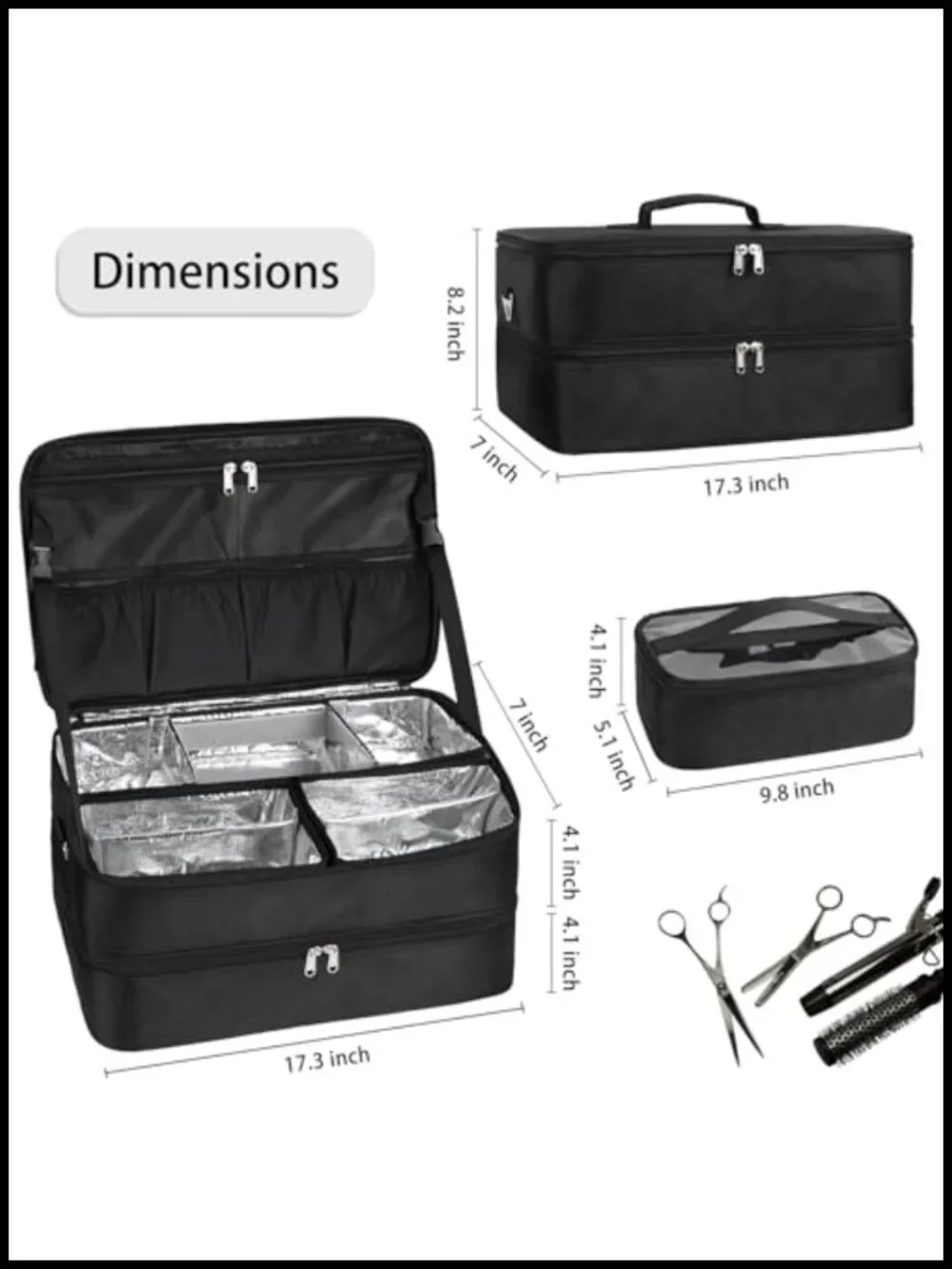 Extra Large Makeup Train Case, Professional Cosmetology Travel Organizer with